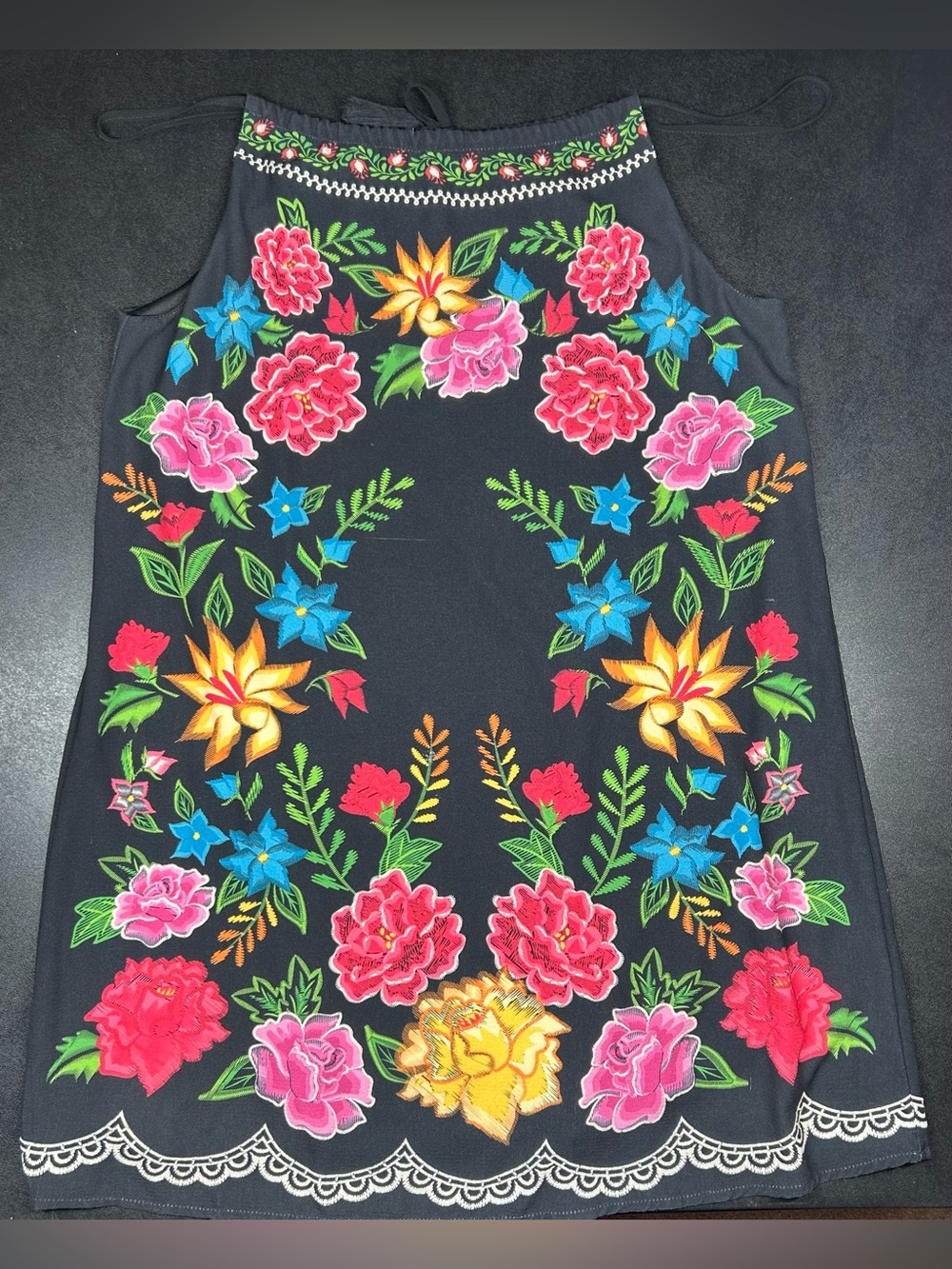 Flying Tomato Size S Mexican Boho Floral Tank Top